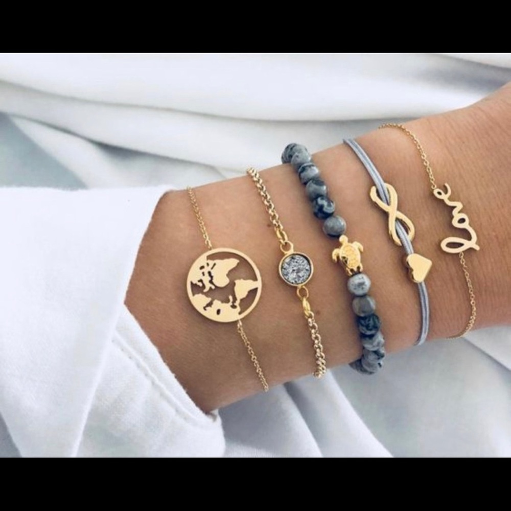 Beaded boho bracelet set Stunning!